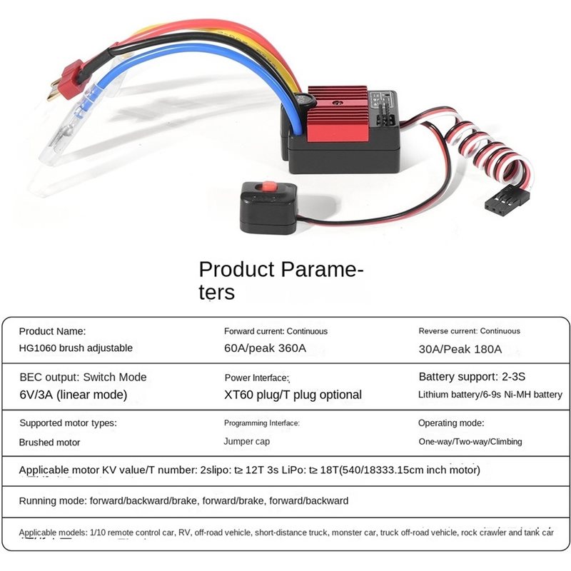 BEDW-HG1060 Waterproof 60A Bru - Esc Waterproof 60A ulasan dan harga