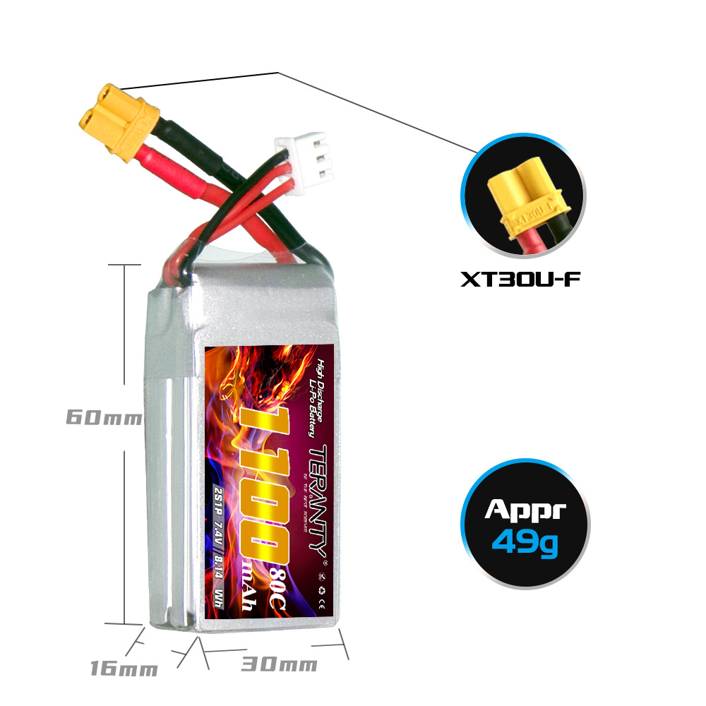 Upgraded 1100mAh TREANTY 2S 7. - Fpv Racing Quadcopter ulasan dan harga