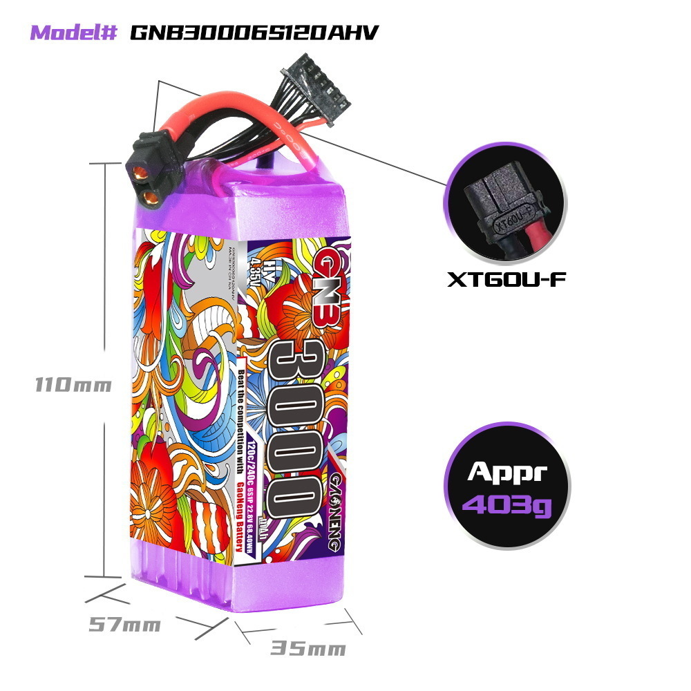 GNB Lipo Battery 6S 22.8V 3000 - Fpv Racing Quadcopter ulasan dan harga